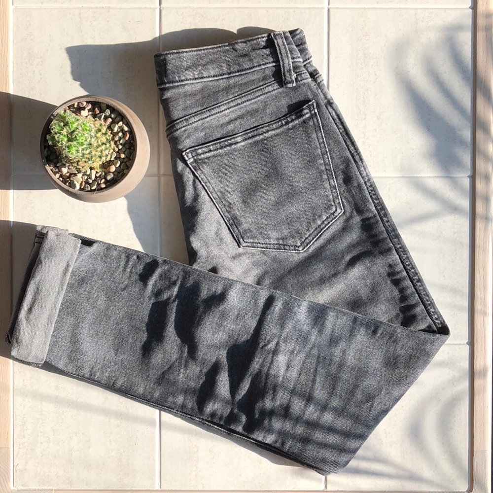 Washed Black Slim Straight Leg Jeans